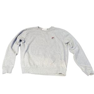 FILA gray crew neck sweatshirt size small embroidered logo